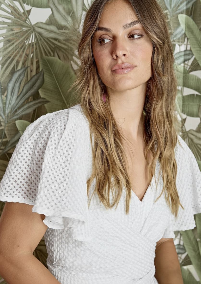 ALBA CONDE Vestido Midi Blanco - Imagen 1