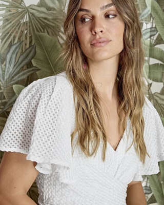 ALBA CONDE Vestido Midi Blanco - Imagen 1