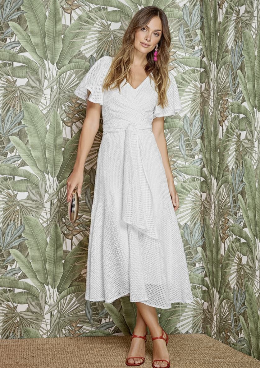 ALBA CONDE Vestido Midi Blanco - Imagen 2