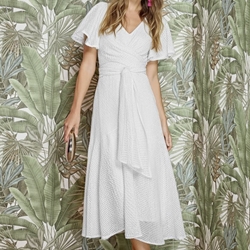 ALBA CONDE Vestido Midi Blanco - Imagen 2