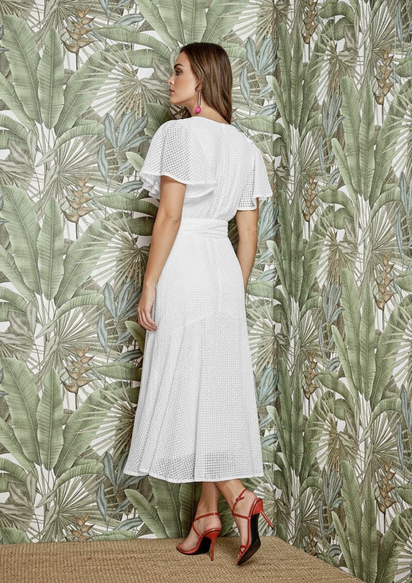 ALBA CONDE Vestido Midi Blanco - Imagen 3