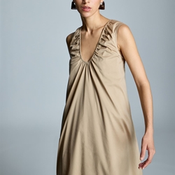 ALBA CONDE Vestido Midi Camel - Imagen 1