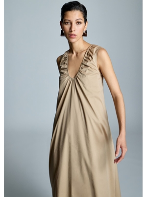 ALBA CONDE Vestido Midi Camel - Imagen 1