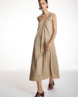 ALBA CONDE Vestido Midi Camel - Imagen 2