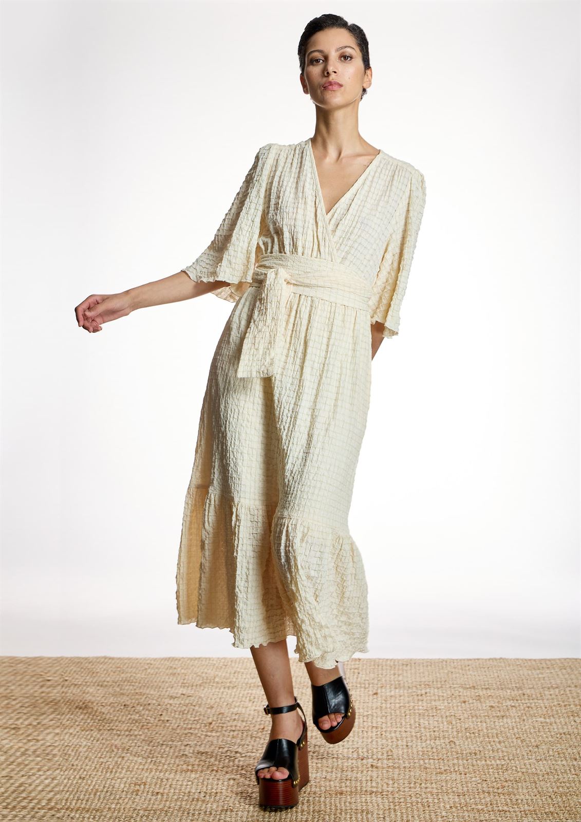 ALBA CONDE Vestido Midi Crudo - Imagen 3