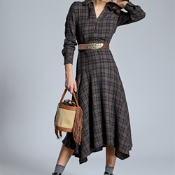 ALBA CONDE Vestido Midi de Cuadros - Imagen 1