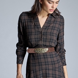 ALBA CONDE Vestido Midi de Cuadros - Imagen 2