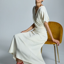 ALBA CONDE Vestido Midi Punto Azul - Imagen 1