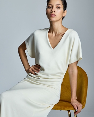 ALBA CONDE Vestido Midi Punto Azul - Imagen 2