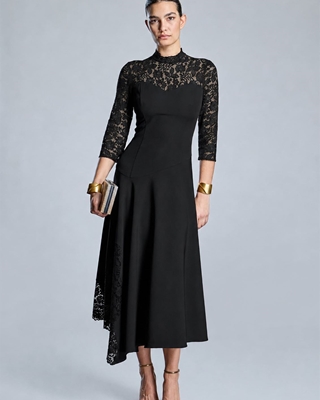ALBA CONDE Vestido Negro con Puntilla - Imagen 1