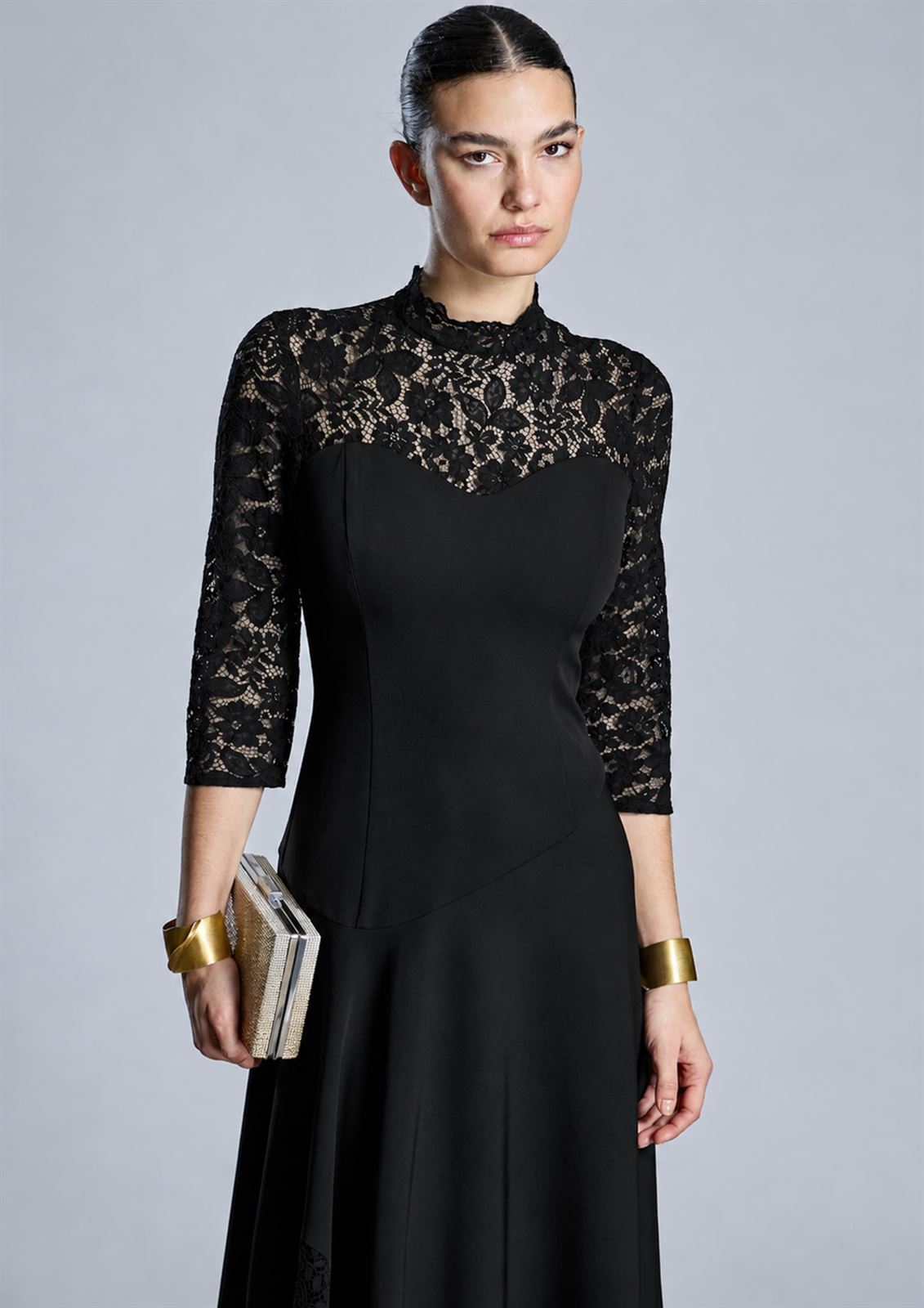 ALBA CONDE Vestido Negro con Puntilla - Imagen 2