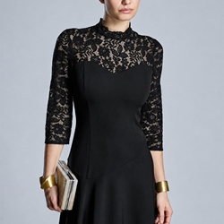 ALBA CONDE Vestido Negro con Puntilla - Imagen 2
