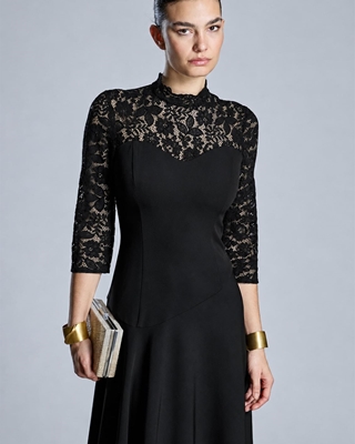 ALBA CONDE Vestido Negro con Puntilla - Imagen 2