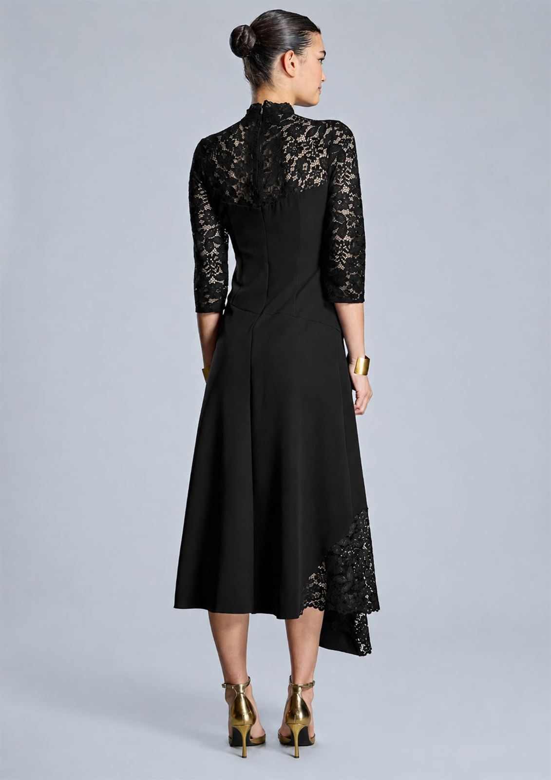 ALBA CONDE Vestido Negro con Puntilla - Imagen 3