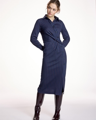 ALBA CONDE Vestido Raya Diplomática - Imagen 2