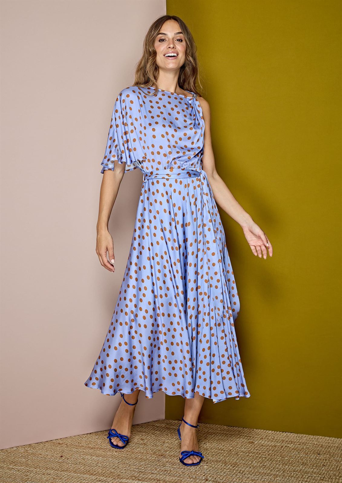 ALBA CONDE Vestido Satinado Lunares - Imagen 1