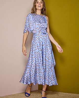 ALBA CONDE Vestido Satinado Lunares - Imagen 1