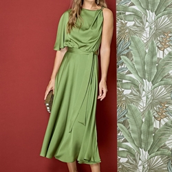ALBA CONDE Vestido Satinado Oliva - Imagen 2