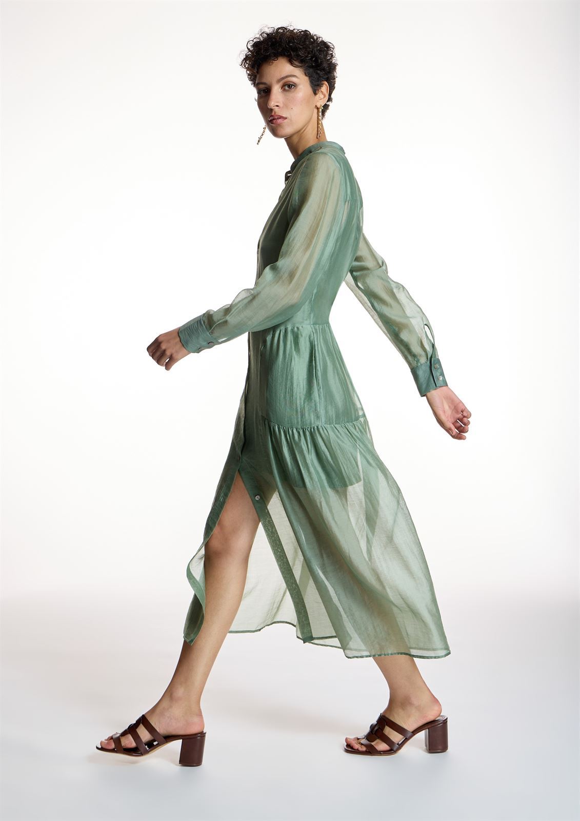 ALBA CONDE Vestido Verde Semitransparente - Imagen 1