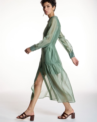 ALBA CONDE Vestido Verde Semitransparente - Imagen 1