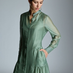 ALBA CONDE Vestido Verde Semitransparente - Imagen 2