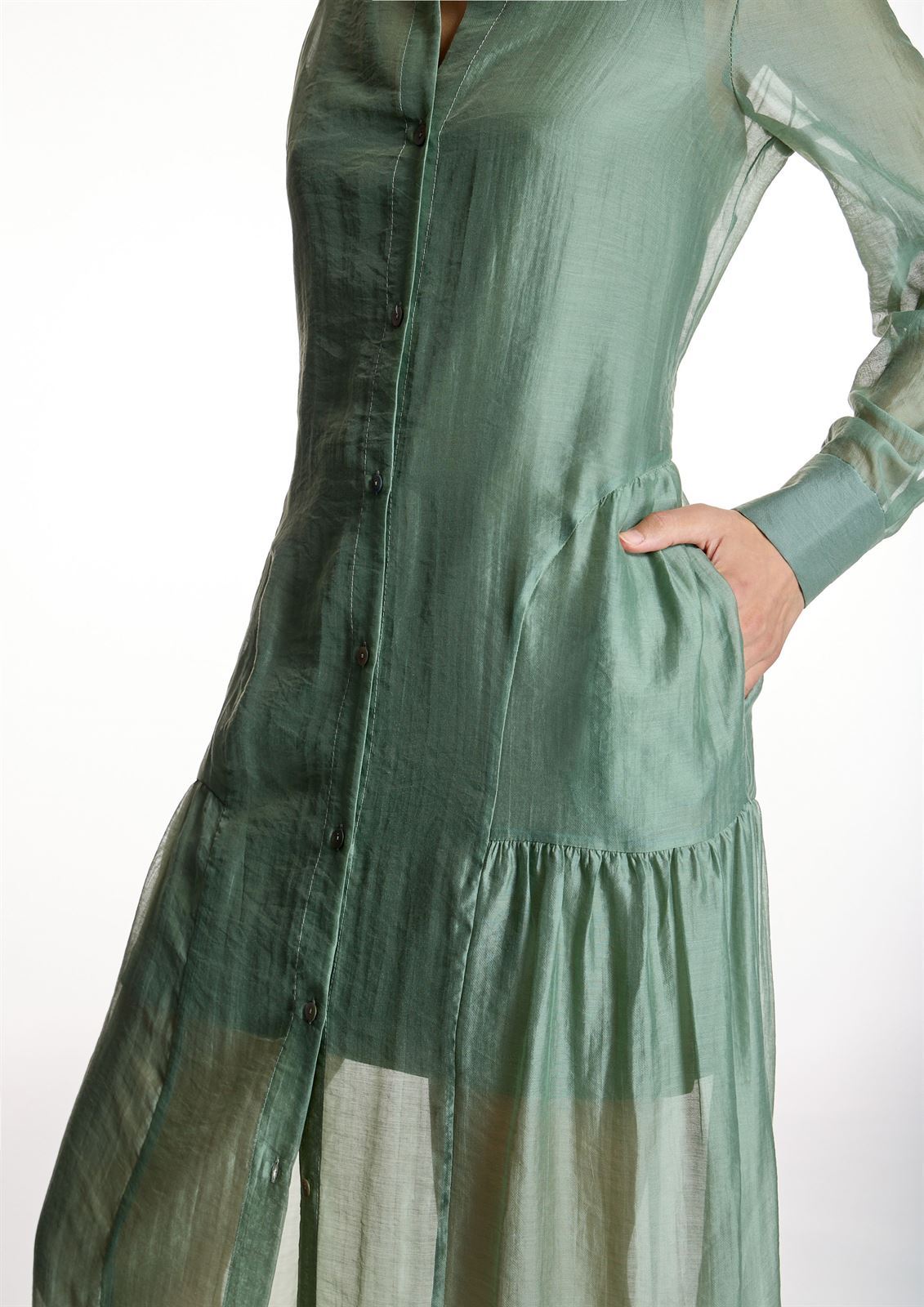 ALBA CONDE Vestido Verde Semitransparente - Imagen 3