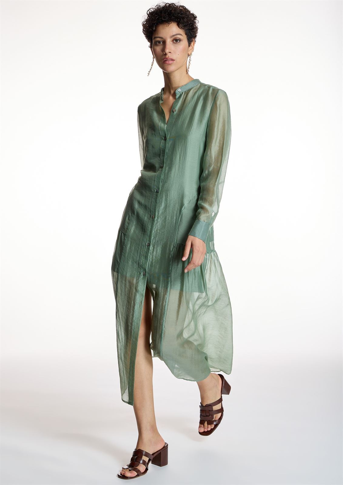 ALBA CONDE Vestido Verde Semitransparente - Imagen 4