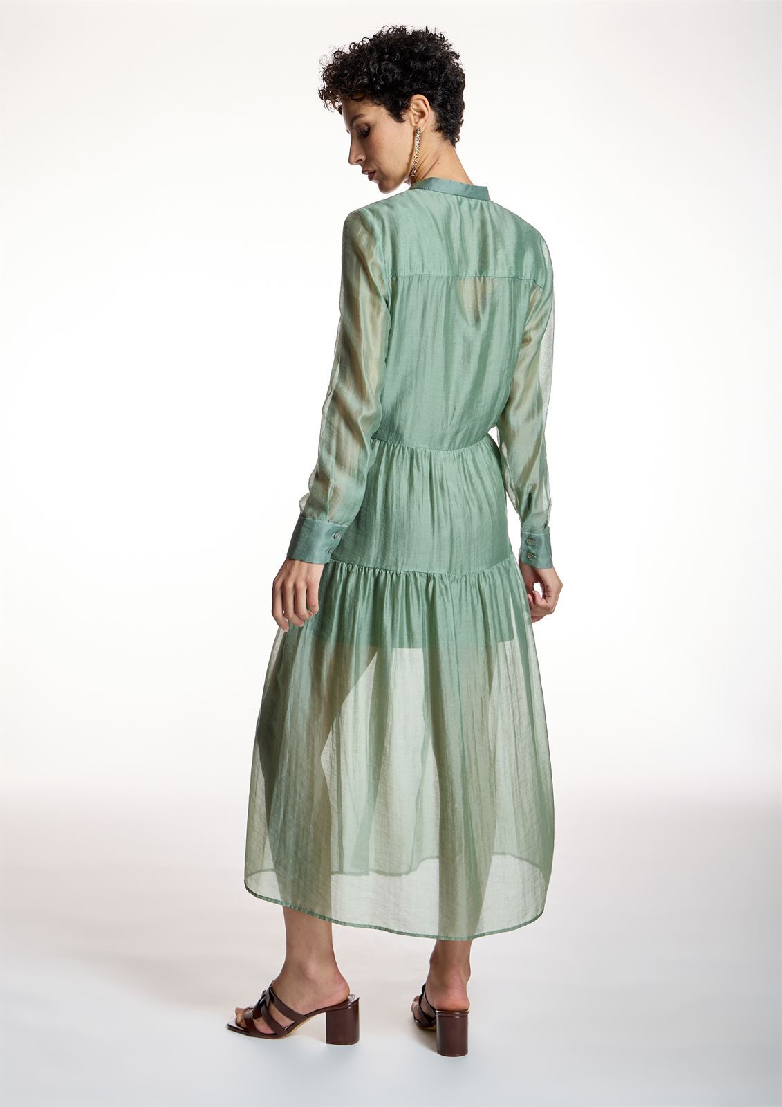 ALBA CONDE Vestido Verde Semitransparente - Imagen 5