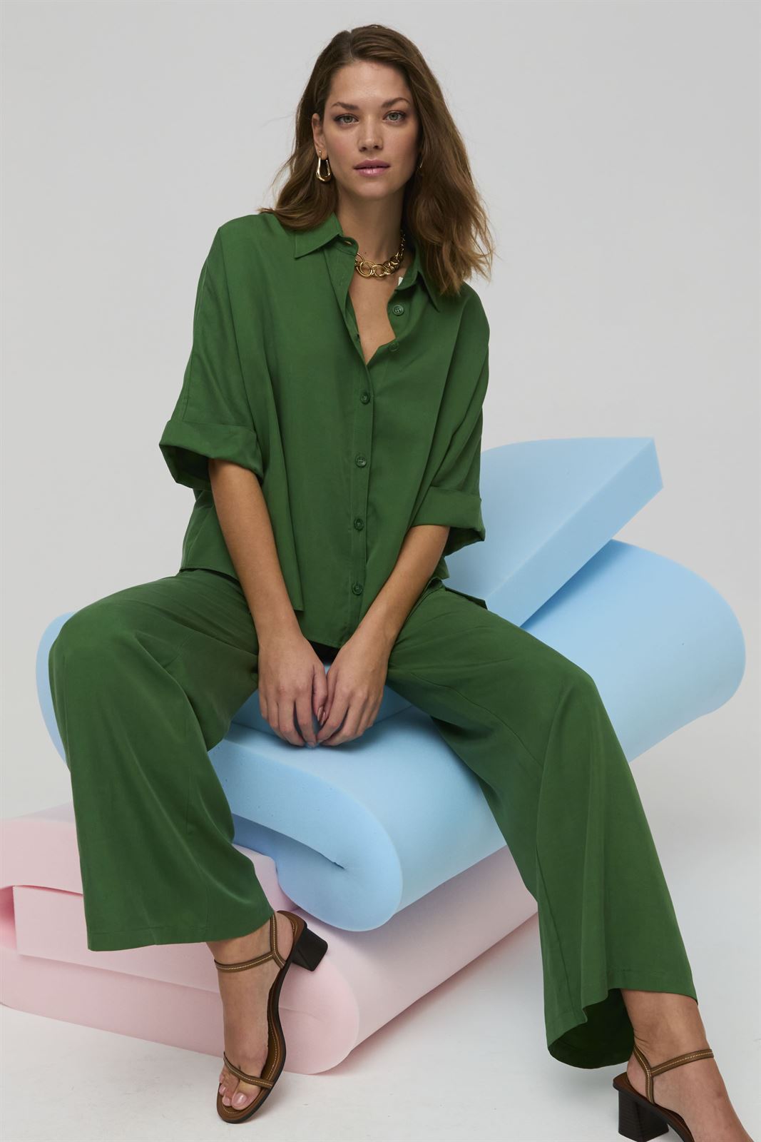 CIVIT Camisa Cupro Verde - Imagen 2