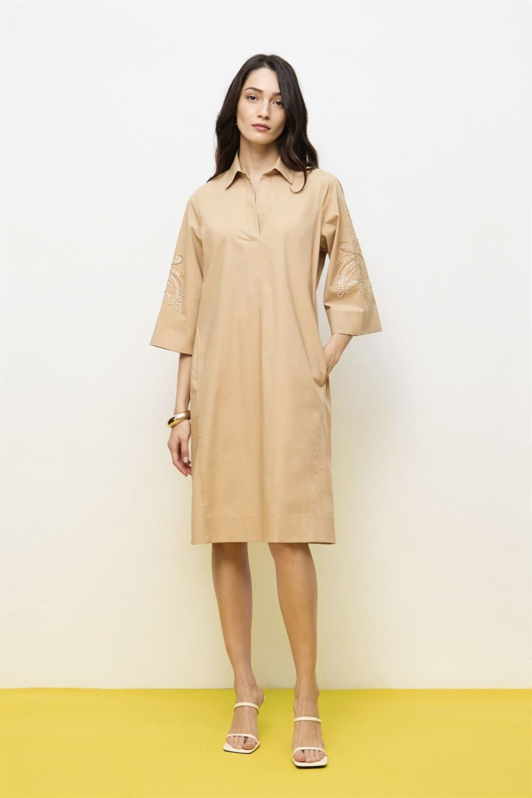 CIVIT Vestido Camisero Camel - Imagen 1