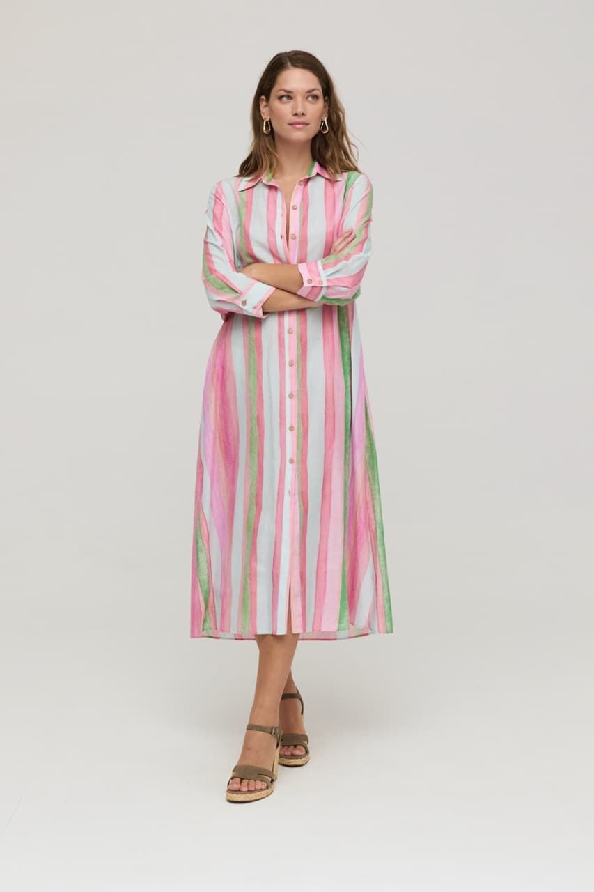 CIVIT Vestido Camisero Rayas Colores - Imagen 1