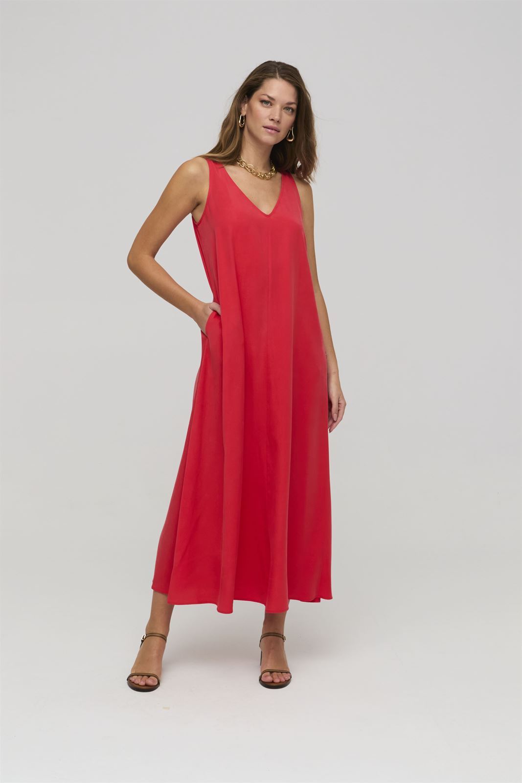 CIVIT Vestido Cupro Rojo - Imagen 1