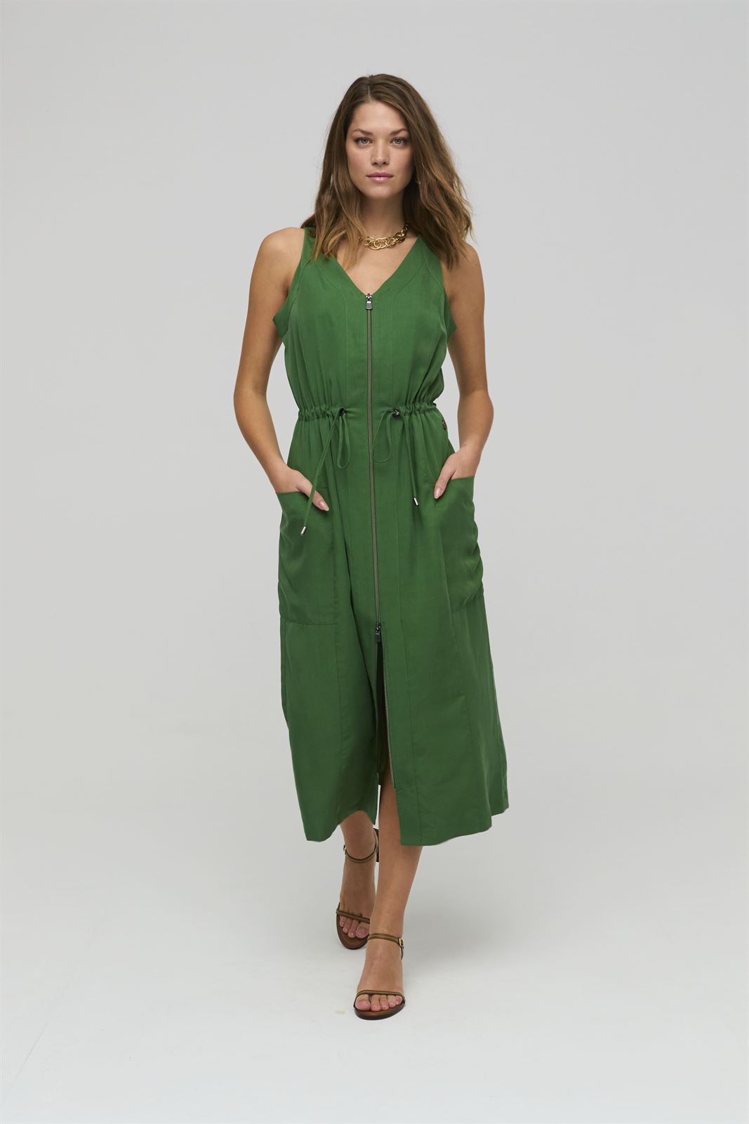 CIVIT Vestido Cupro Verde - Imagen 1