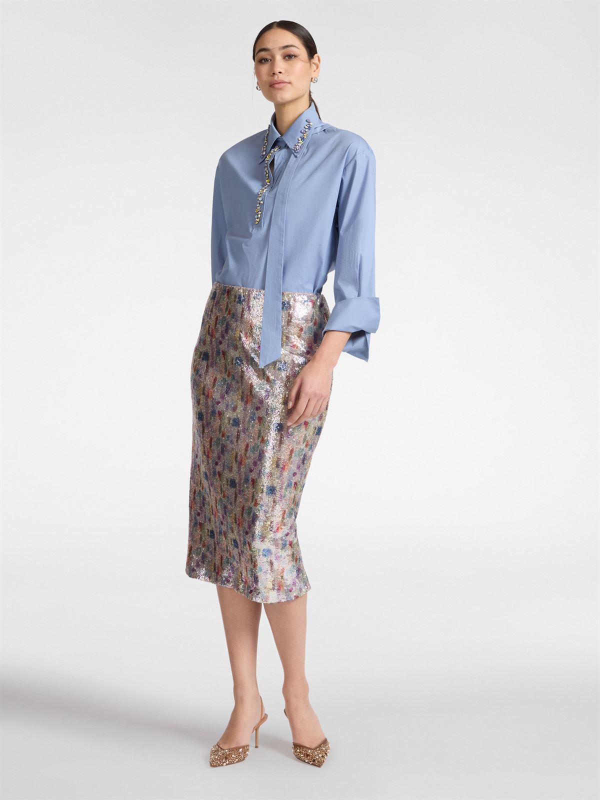 ELENA MIRÓ Falda de Tul con Lentejuelas - Imagen 3