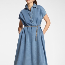 ELENA MIRÓ Vestido Denim con Cinturón - Imagen 1