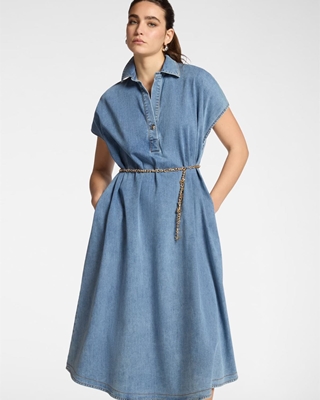 ELENA MIRÓ Vestido Denim con Cinturón - Imagen 1