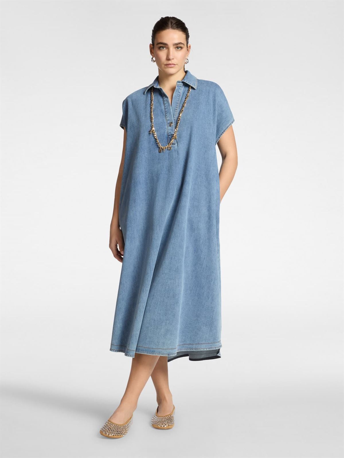 ELENA MIRÓ Vestido Denim con Cinturón - Imagen 3