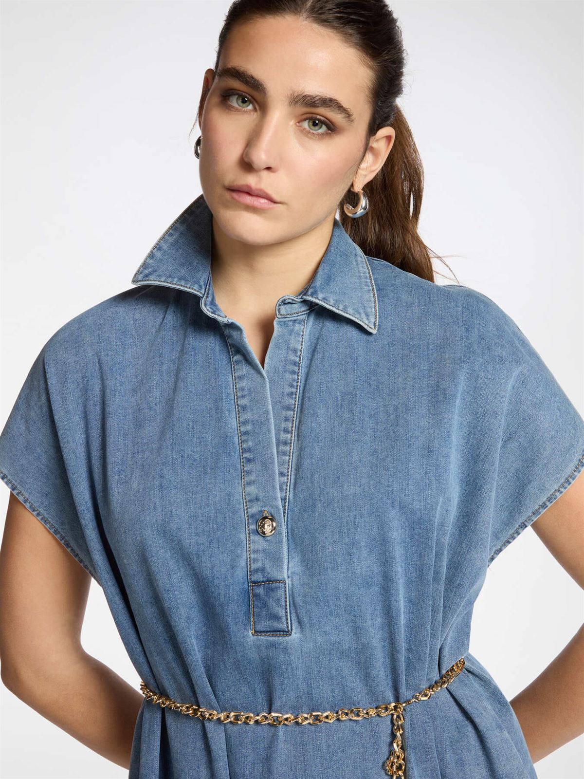 ELENA MIRÓ Vestido Denim con Cinturón - Imagen 4