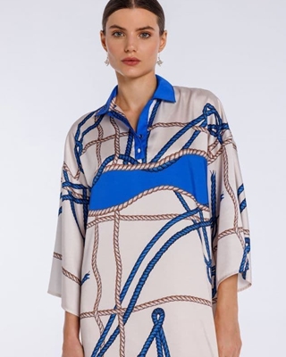 NAULOVER Vestido Estampado Cadenas - Imagen 2