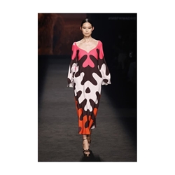 PERTEGAZ Vestido Crepe Dibujo Ondulaciones - Imagen 1