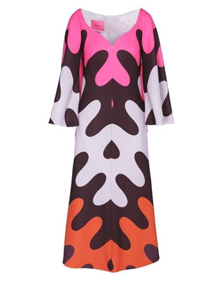 PERTEGAZ Vestido Crepe Dibujo Ondulaciones - Imagen 2