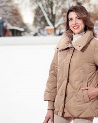 SATINETTE Chaqueta Acolchada Beige - Imagen 1